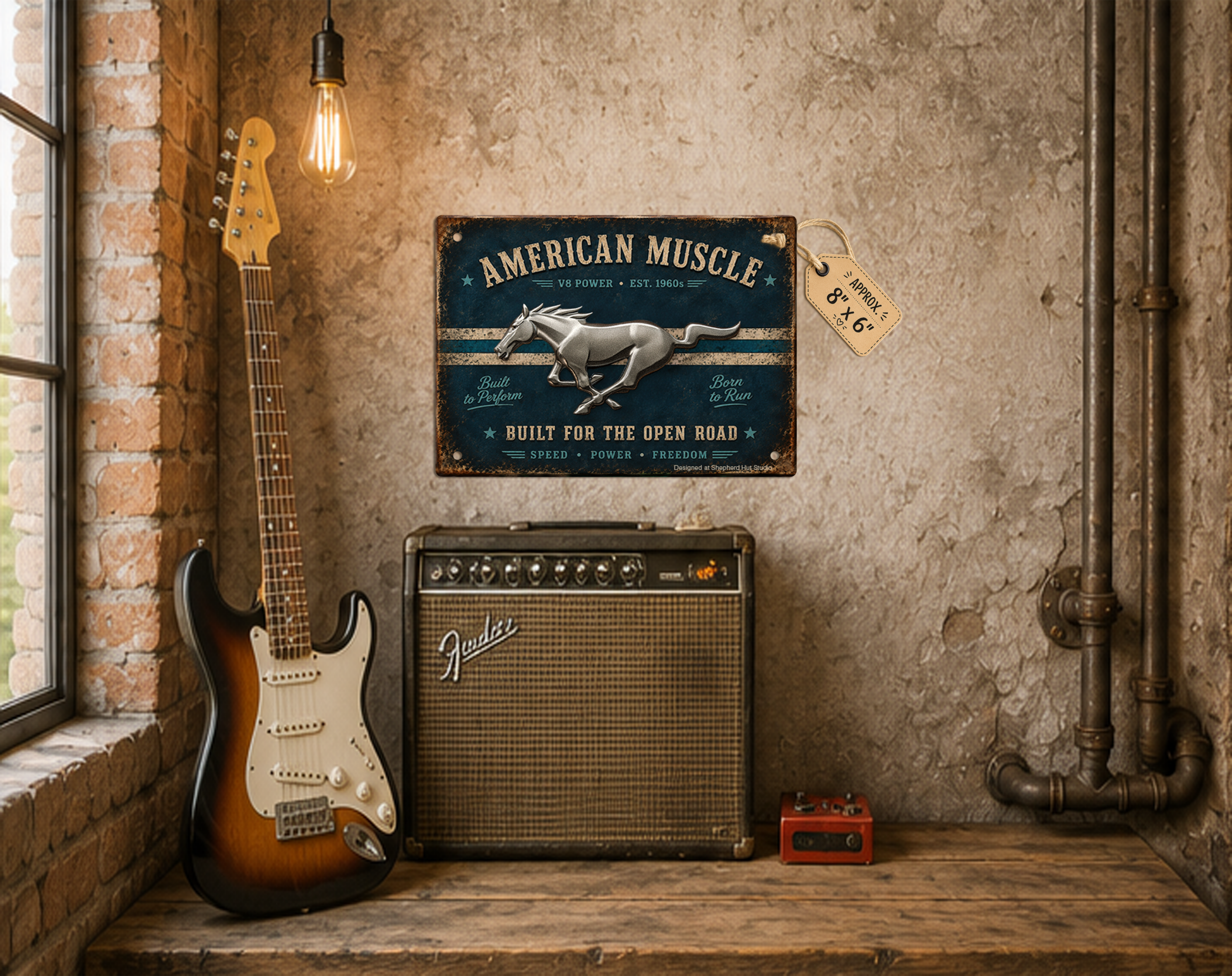 American Muscle – Built for the Open Road Vintage Tin Sign - Image 3