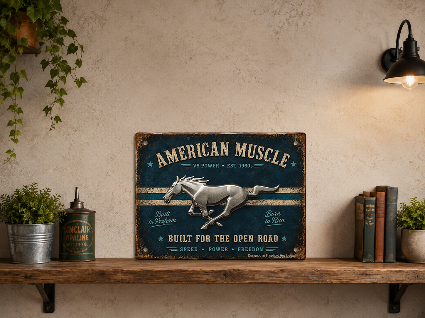 American Muscle – Built for the Open Road Vintage Tin Sign - Image 4