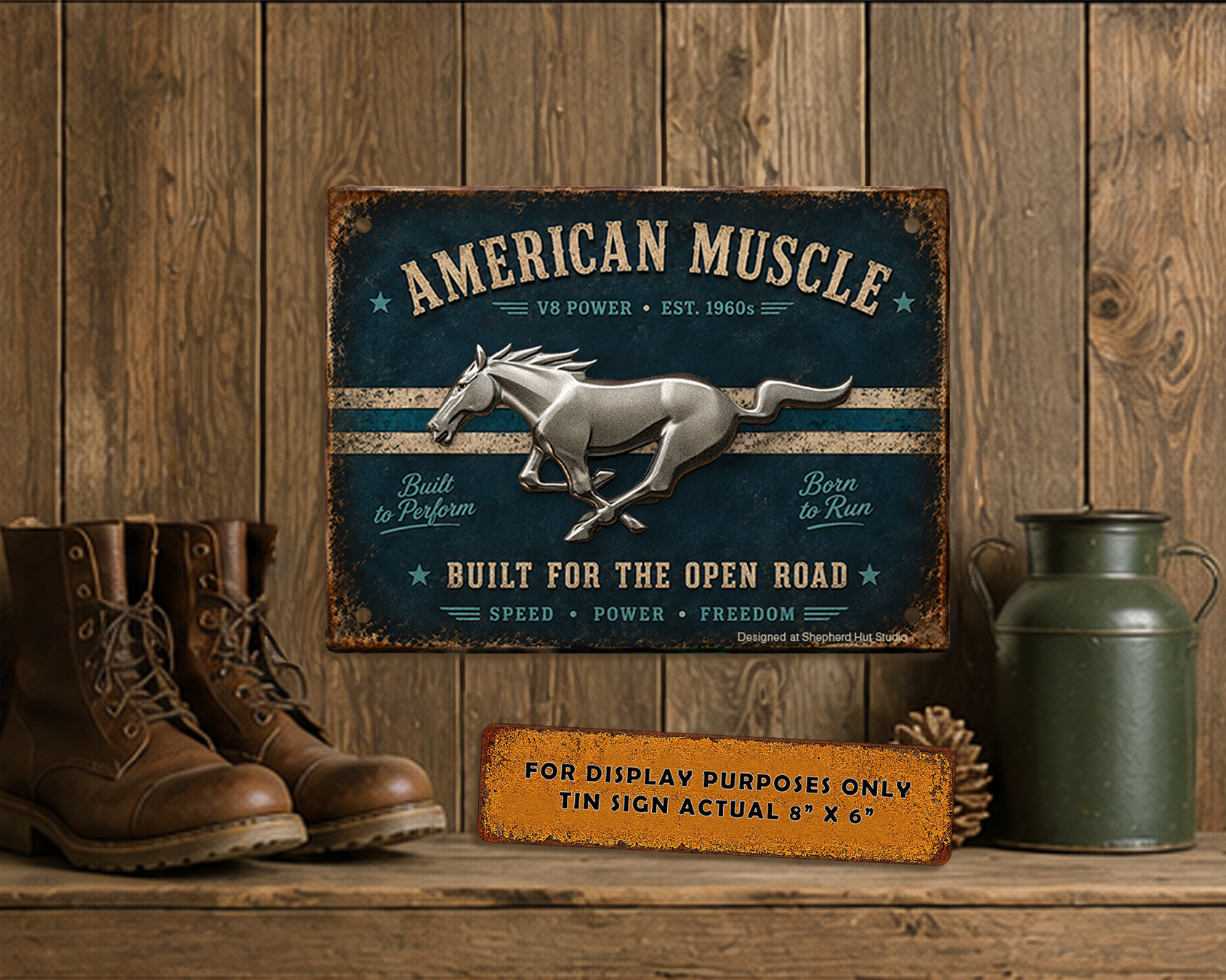 American Muscle – Built for the Open Road Vintage Tin Sign - Image 5