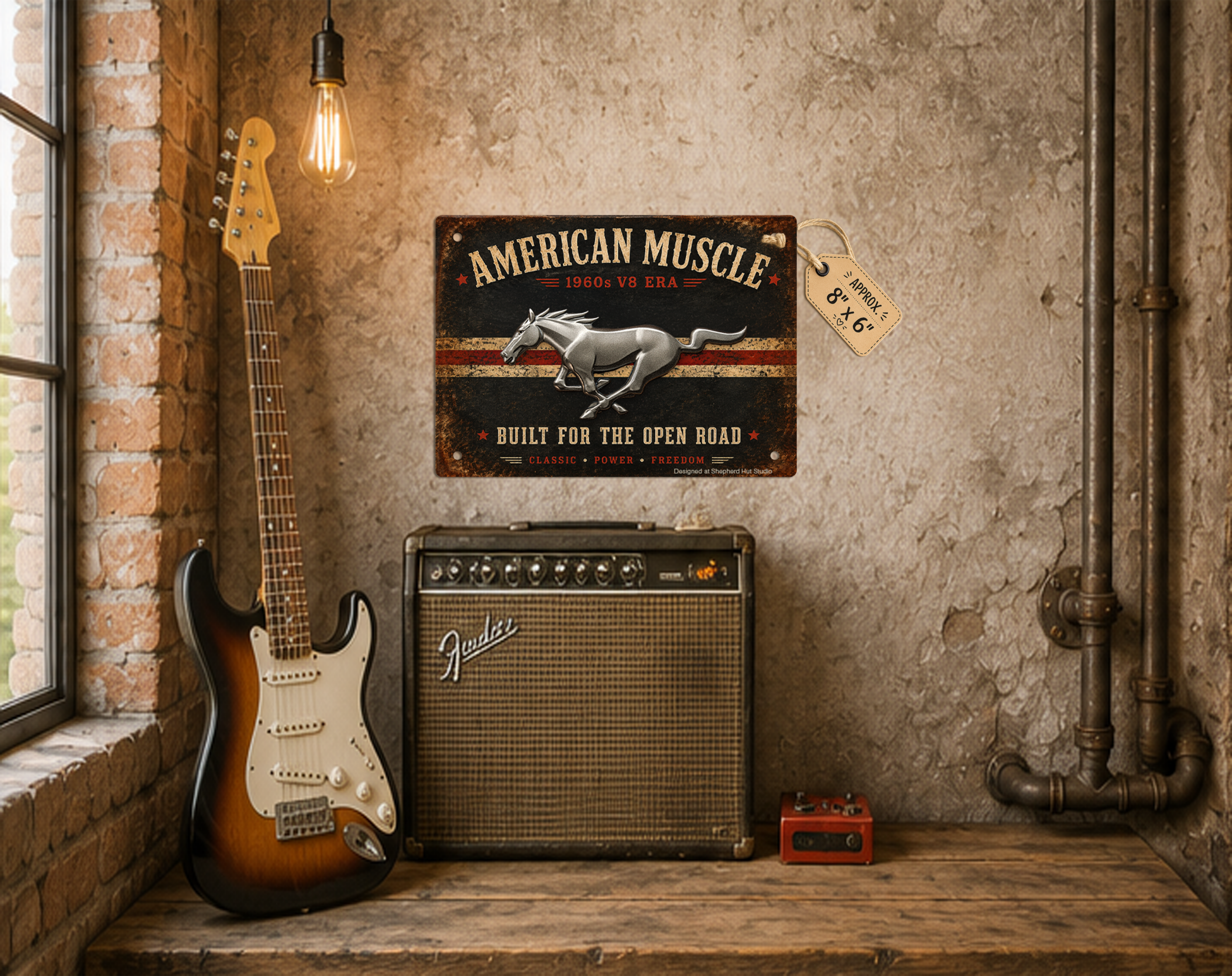 American Muscle 1960s V8 Era Vintage Tin Sign - Image 5