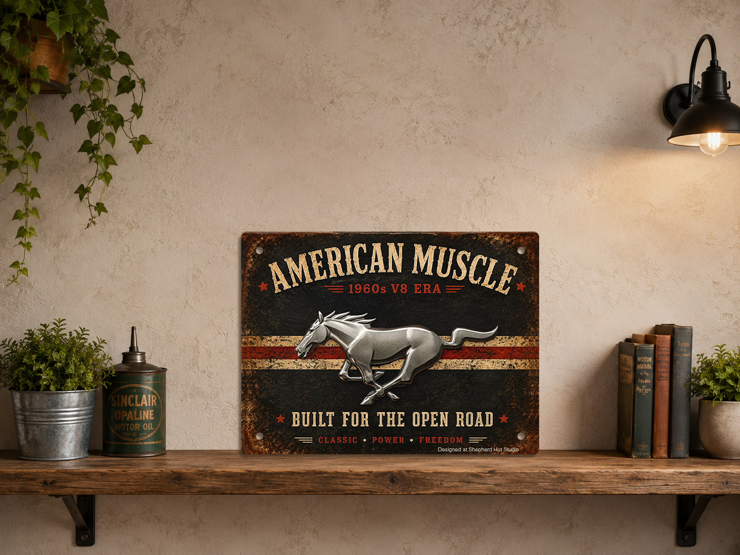 American Muscle 1960s V8 Era Vintage Tin Sign - Image 4