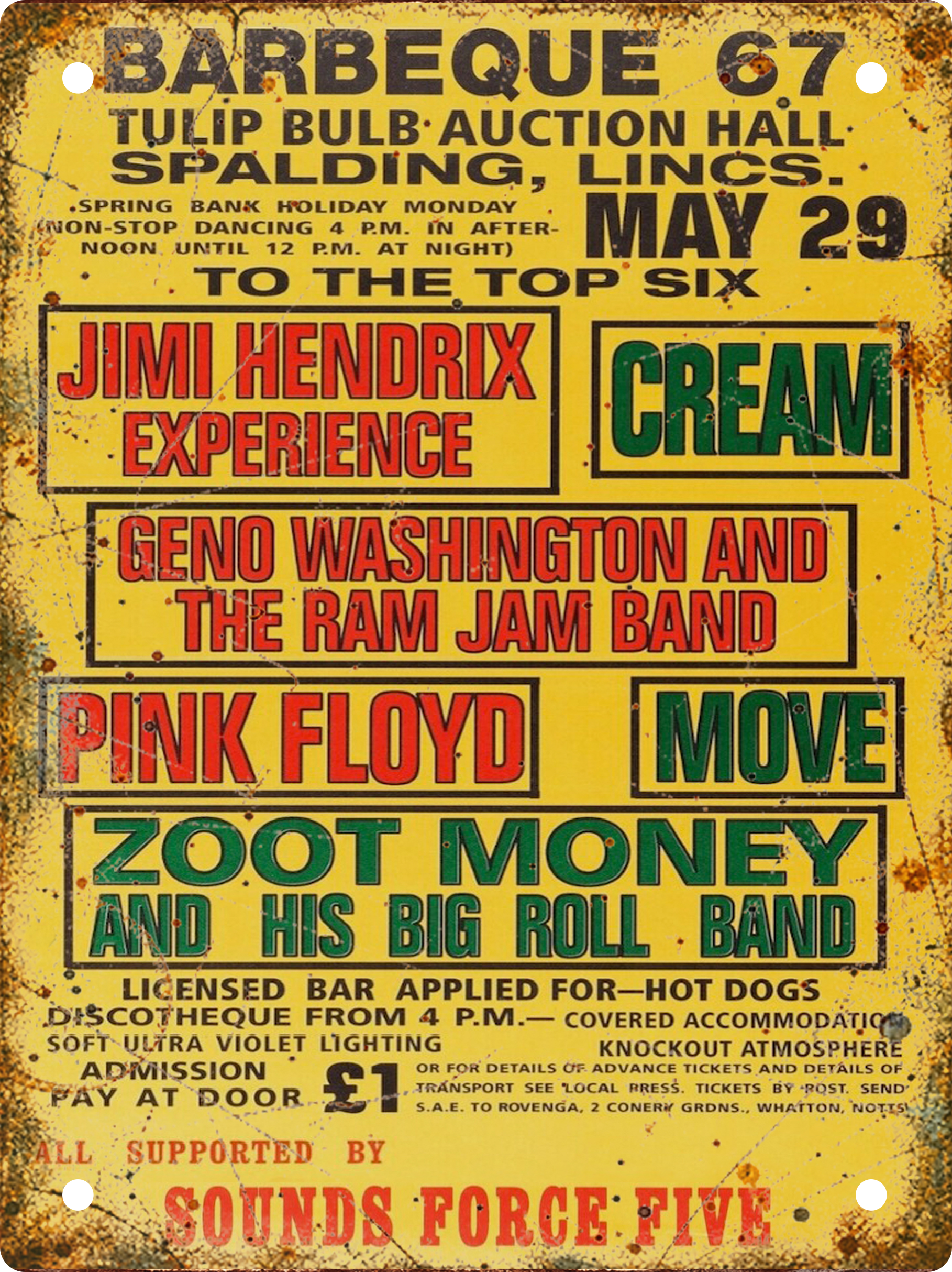 Barbeque '67 Spalding 1967 Festival Tribute Tin Sign